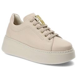 Beżowe Sneakersy Karino Modne Półbuty Damskie. Brązowe obuwie sportowe damskie Karino, na wiosnę, ze skóry, bez zapięcia, trekkingowe. Za 509.00 zł.