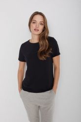 T-SHIRT TINA CZARNY S - Flawless. Czarne koszulki sportowe damskie Flawless, s, bez wzorów, z bawełny, bez ramiączek. Za 90.00 zł.