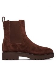 LAUREN RALPH LAUREN Sztyblety Allyson Suede Bootie 802974477004 Brązowy. Brązowe botki damskie Lauren Ralph Lauren, ze skóry, bez obcasa, na płaskiej podeszwie, bez zapięcia. Za 879.99 zł.