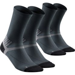 Skarpety turystyczne - MH500 długie x 2 pary. Niebieskie skarpetki damskie QUECHUA, bez wzorów, z elastanu. Za 49.99 zł.