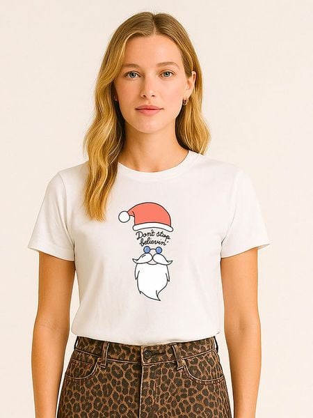 WOOOP Koszulka "Dont stop believin" w kolorze czerwono-białym rozmiar: XL. Białe koszulki damskie Wooop, xl, bez wzorów, bez kołnierzyka, bez ramiączek. Za 87.40 zł.