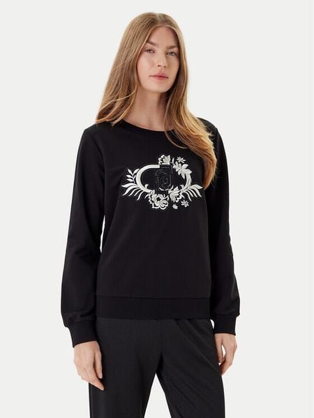 Liu Jo Sport Bluza TF5097 FS090 Czarny Regular Fit. Czarne bluzy damskie Liu Jo Sport, xl, bez wzorów, z bawełny, bez kaptura. Za 629.99 zł.