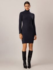 APART Sukienka dzianinowa w kolorze granatowym rozmiar: 38. Niebieskie sukienki damskie Apart, bez wzorów, z dzianiny, bez ramiączek. Za 233.33 zł.