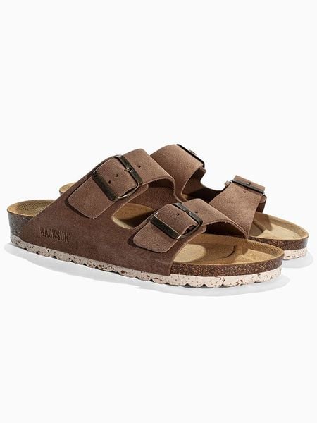 BACKSUN Klapki "Bali" w kolorze brązowym rozmiar: 38. Brązowe klapki damskie Backsun, bez wzorów, z materiału, z otwartym noskiem, bez obcasa, bez zapięcia. Za 170.87 zł.