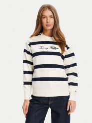 Tommy Hilfiger Bluza Script WW0WW45743 Écru Regular Fit. Bluzy damskie Tommy Hilfiger, xxs, bez wzorów, z bawełny, bez kaptura. Za 389.99 zł.