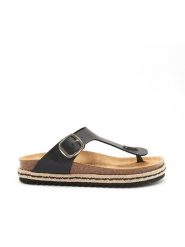 Mandel Japonki "Gala" w kolorze czarnym rozmiar: 37. Czarne klapki damskie Mandel, bez wzorów, z otwartym noskiem, bez obcasa, bez zapięcia. Za 130.99 zł.