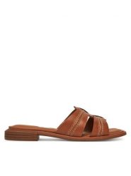 Clarks Klapki Ariany Mule 26181239 Brązowy. Brązowe klapki damskie Clarks, bez wzorów, ze skóry, bez obcasa, bez zapięcia. W wyprzedaży za 309.99 zł.
