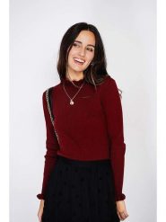 C& Jo Sweter w kolorze bordowym rozmiar: 42. Czerwone swetry klasyczne damskie C& Jo, bez kołnierzyka. Za 162.49 zł.