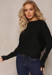 Czarny Sweter z Miękkiej Dzianiny Aldozia. Czarne swetry klasyczne damskie Renee, l, z dzianiny, bez kołnierzyka. Za 69.99 zł.