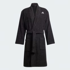 Szlafrok. Czarne szlafroki damskie Adidas, bez wzorów, bez kaptura. Za 329.00 zł.