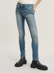 G-Star Dżinsy - Skinny fit - w kolorze niebieskim rozmiar: W27/L28. Niebieskie jeansy damskie G-Star, z podwyższonym stanem. Za 148.96 zł.