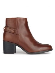 Geox Skórzane botki "Asheel" w kolorze jasnobrązowym na obcasie rozmiar: 36. Brązowe botki damskie Geox, eleganckie, bez obcasa, na obcasie, bez zapięcia. Za 282.80 zł.