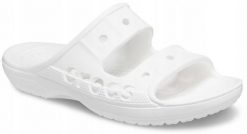 Klapki Dla Dorosłych Crocs Baya Sandal. Białe klapki damskie Crocs, bez wzorów, z materiału, bez obcasa, bez zapięcia. Za 119.99 zł.