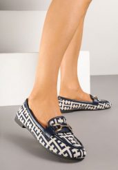 Granatowe Mokasyny z Imitacji Zamszu Zdobione Elegancką Klamerką Nusathia. Niebieskie mokasyny damskie Born2be, z jeansu, z okrągłym noskiem, bez obcasa. Za 59.99 zł.