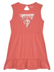 Guess Sukienka codzienna K5GK22 K6YW4 Koralowy Regular Fit. Pomarańczowe sukienki dziewczęce Guess, z aplikacjami, z bawełny, bez ramiączek, proste. Za 79.99 zł.