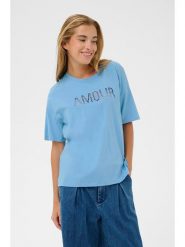 Kaffe Koszulka w kolorze błękitnym rozmiar: XXL. Niebieskie bluzki damskie Kaffe, xxl, bez wzorów, z bawełny, bez kołnierzyka, bez ramiączek. Za 104.99 zł.