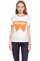 WRANGLER T SHIRT DAMSKI FESTIVAL TEE TANGERINE W7016EVUJ 112130893. Pomarańczowe t-shirty damskie Wrangler, s, bez wzorów, bez kołnierzyka. W wyprzedaży za 39.99 zł.