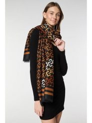 Lucky Bees Szal w kolorze pomarańczowo-czarnym - 180 x 75 cm rozmiar: onesize. Czarne szaliki damskie Lucky Bees, bez wzorów, z materiału. Za 78.66 zł.