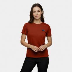 Koszulka damska merino Alpinus Otago. Czerwone bluzki damskie Alpinus, bez wzorów, z wełny, sportowe, bez kołnierzyka, bez ramiączek. Za 149.00 zł.