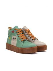 Goby Sneakersy w kolorze kremowo-zielonym rozmiar: 36. Brązowe obuwie sportowe damskie Goby, za kostkę, bez zapięcia. Za 245.96 zł.