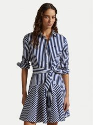 Polo Ralph Lauren Sukienka koszulowa 211929600003 Niebieski Regular Fit. Niebieskie sukienki damskie Polo Ralph Lauren, bez wzorów, z bawełny, bez ramiączek. Za 839.99 zł.