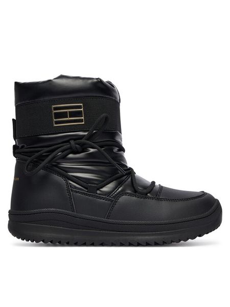 Tommy Hilfiger Śniegowce Snow Boot T3A5-34052-1474 D Czarny. Czarne kozaki dziewczęce Tommy Hilfiger, bez wzorów, z materiału, bez obcasa, bez zapięcia. Za 419.99 zł.