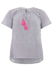 Zwillingsherz Bluzka w kolorze granatowo-biało-różowym rozmiar: L/XL. Białe bluzki damskie Zwillingsherz, l, bez wzorów, z bawełny, bez kołnierzyka, bez ramiączek. Za 129.95 zł.