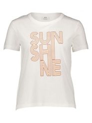 JDY Koszulka "Michigan Life" w kolorze białym rozmiar: XS. Białe bluzki damskie JDY, xs, bez wzorów, z bawełny, bez kołnierzyka, bez ramiączek. Za 30.85 zł.