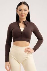 Bluza fitness damska Gym Glamour bezszwowa rozpinana. Czarne bluzy damskie GYM GLAMOUR, l, bez wzorów, z materiału, bez kaptura. Za 159.99 zł.