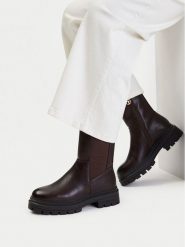 U.S. Polo Assn. Botki EO-SVETA003W/GYE1 Brązowy. Brązowe botki damskie U.S. Polo Assn., ze skóry, bez obcasa, na płaskiej podeszwie, bez zapięcia. Za 299.99 zł.