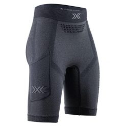 Spodenki biegowe damskie X-Bionic Xceed Run Short Tights szaro-czarne. Czarne spodenki sportowe damskie X BIONIC, l, bez wzorów, z materiału, do biegania. Za 379.99 zł.