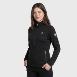 Bluza trekkingowa damska DEBBY rozpinana. Niebieskie bluzy damskie Aulp, m, bez wzorów, z dzianiny, bez kaptura. Za 229.99 zł.