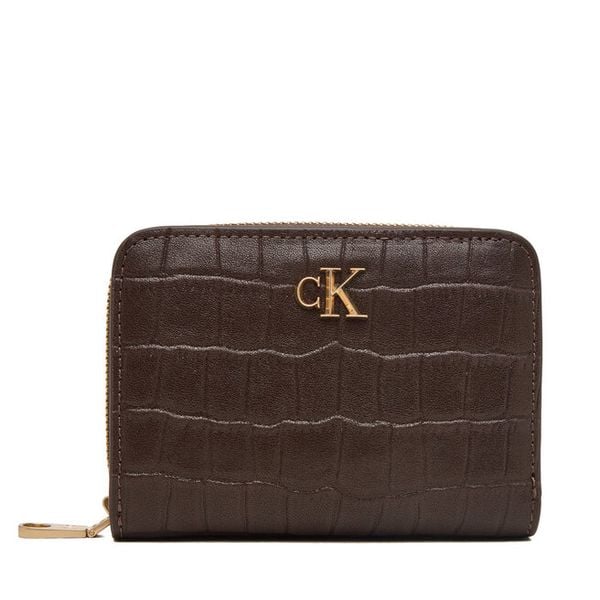 Portfel Calvin Klein. Brązowe portfele damskie Calvin Klein, bez wzorów. Za 289.99 zł.