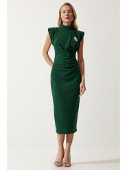Happiness Istanbul Sukienka w kolorze zielonym rozmiar: 38. Zielone sukienki damskie Happiness Istanbul, bez wzorów, bez ramiączek. Za 100.99 zł.