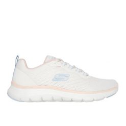 Buty Kobieta Skechers Flex Appeal 5.0 biały. Białe obuwie sportowe damskie Skechers, bez zapięcia. W wyprzedaży za 287.70 zł.