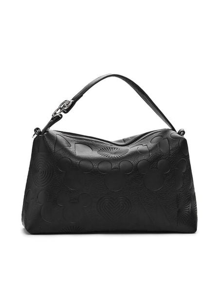 Desigual Torebka All Mickey Bergamo 25SAXP65 Czarny. Czarne torebki klasyczne damskie Desigual, ze skóry, bez dodatków. Za 229.99 zł.