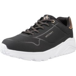 Buty SKECHERS UNO LITE-METALLIC MO Czarny. Białe obuwie trekkingowe damskie Skechers, z materiału, bez zapięcia. Za 210.99 zł.