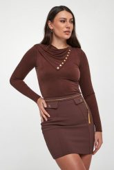 Bluzka damska w prążki ELISABETTA FRANCHI. Bluzki damskie Elisabetta Franchi, bez wzorów, bez kołnierzyka, bez ramiączek. W wyprzedaży za 1,245.30 zł.