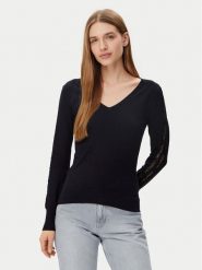 Morgan Sweter 251-MIELO Czarny Slim Fit. Czarne swetry klasyczne damskie Morgan, l, z wiskozy, bez kołnierzyka. Za 129.99 zł.