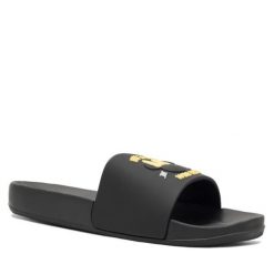 Klapki Mickey&Friends. Czarne klapki damskie Mickey&Friends, bez wzorów, bez obcasa, bez zapięcia. Za 59.99 zł.