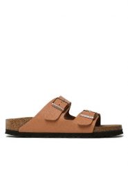 Birkenstock Klapki Arizona 1025046 Brązowy. Brązowe klapki damskie Birkenstock, bez wzorów, z syntetyku, bez obcasa, bez zapięcia. Za 319.00 zł.