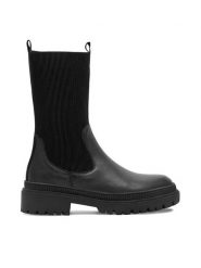 Lasocki Botki WI16-14097-10 Czarny. Czarne botki damskie Lasocki, z materiału, bez obcasa, na płaskiej podeszwie, bez zapięcia. Za 249.99 zł.