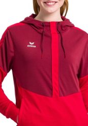 Damska bluza z kapturem Erima Squad. Czerwone bluzy damskie Erima, bez wzorów, z bawełny, z kapturem. Za 194.95 zł.