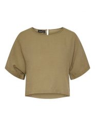 Pieces Koszulka w kolorze khaki rozmiar: XL. Brązowe bluzki damskie Pieces, xl, bez wzorów, bez kołnierzyka, bez ramiączek. Za 32.90 zł.