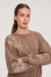 Bluza z długim rękawem z aplikacją. Bluzy damskie MOODO, l, z aplikacjami, z bawełny, bez kaptura. Za 139.99 zł.