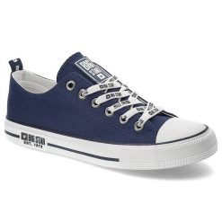 Granatowe Trampki Big Star Damskie Modne Obuwie. Niebieskie trampki damskie Big Star, bez wzorów, bez zapięcia. Za 109.00 zł.