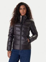 Tommy Jeans Kurtka puchowa DW0DW21618 Czarny Slim Fit. Czarne kurtki damskie Tommy Jeans, xs, bez wzorów, z jeansu, bez kaptura. Za 999.99 zł.