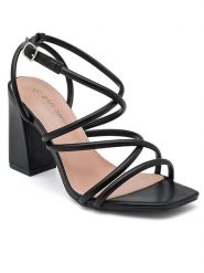 Sixth Sens Sandały w kolorze czarnym na obcasie rozmiar: 41. Czarne sandały damskie Sixth Sens, bez wzorów, z otwartym noskiem, bez obcasa, na koturnie, bez zapięcia. Za 100.99 zł.
