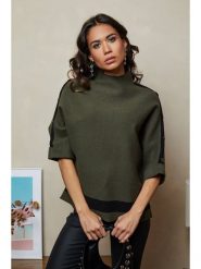 Joséfine Sweter "Ishta" w kolorze khaki rozmiar: M. Brązowe swetry klasyczne damskie Joséfine, m, bez kołnierzyka. Za 151.54 zł.