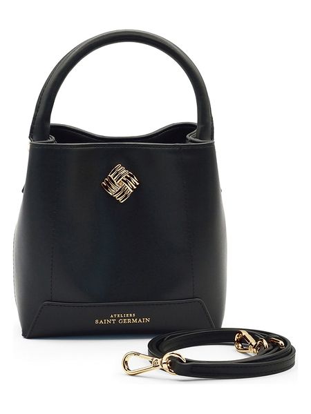 ATELIERS SAINT GERMAIN Skórzana torebka w kolorze czarnym - 17 x 17 x 10 cm rozmiar: onesize. Czarne torebki klasyczne damskie ATELIERS SAINT GERMAIN, z materiału, przez ramię, bez dodatków. Za 419.69 zł.